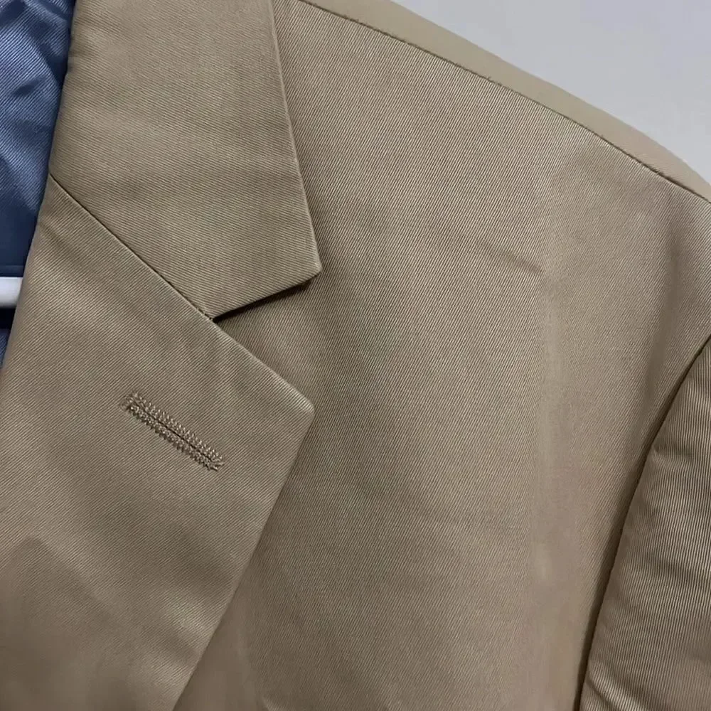 J. Crew 2 button narrow lapel cotton summer tan beige sportcoat Jacket Blazer